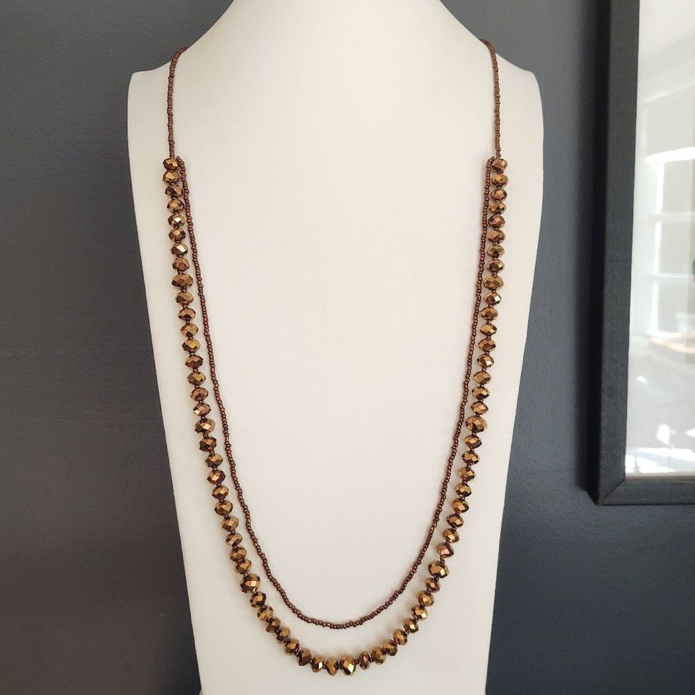 Bronze beaded necklace